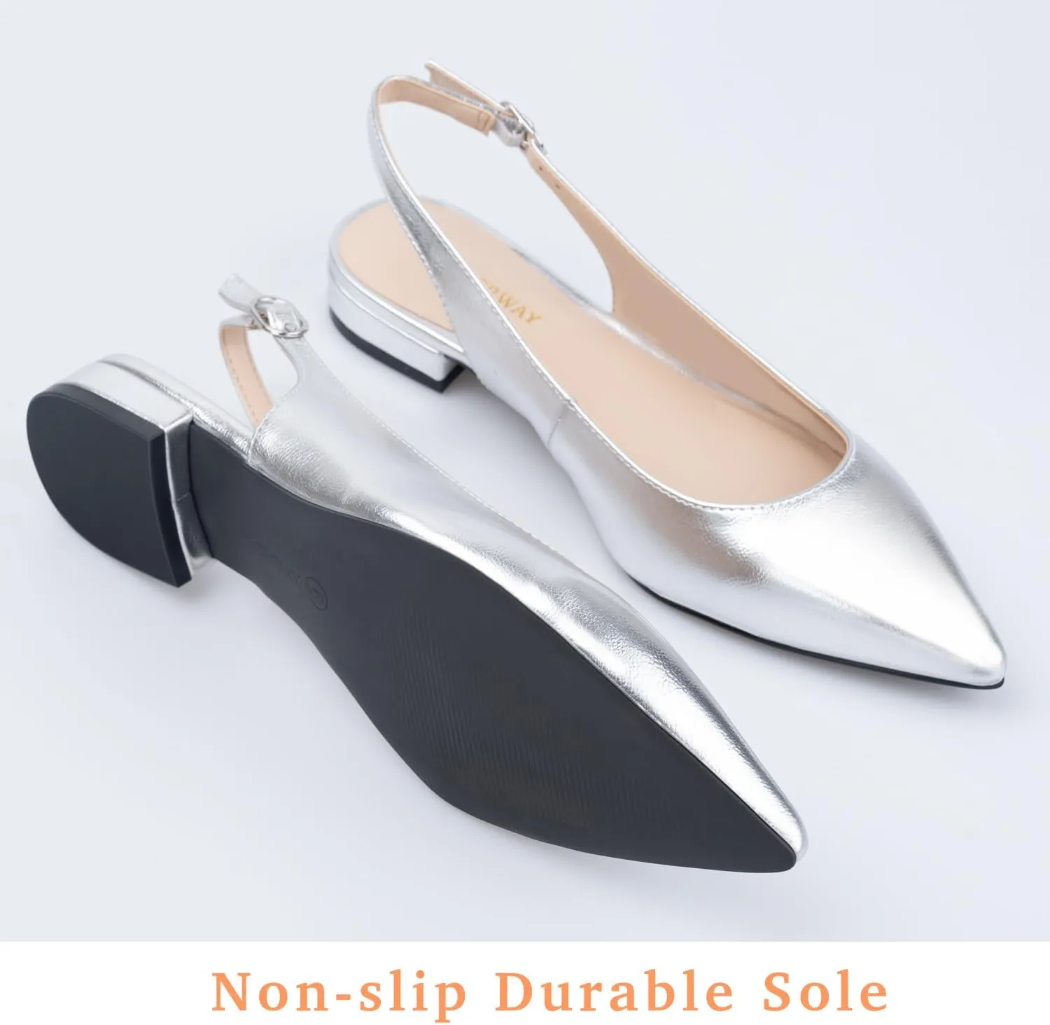 Women Slingback Flat Pointed Toe Shoes for Dressy,Casual,Work,Wedding