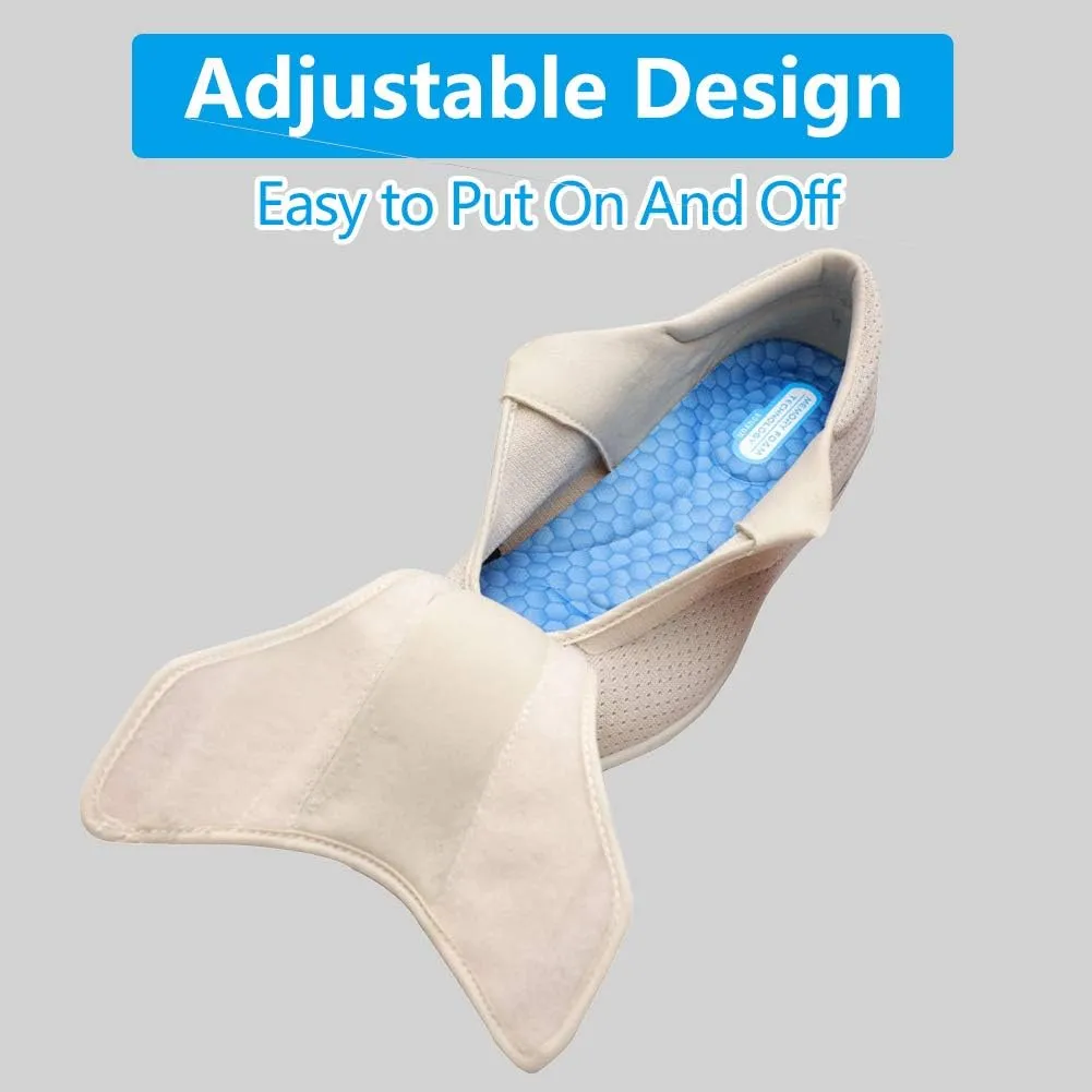 Women's Adjustable Diabetic Shoes Pain Relief Easy to Slip On Wide Widths Slippers Orthopedic with Removable Memory Foam Insoles Lightweight for Seniors Swollen Feet