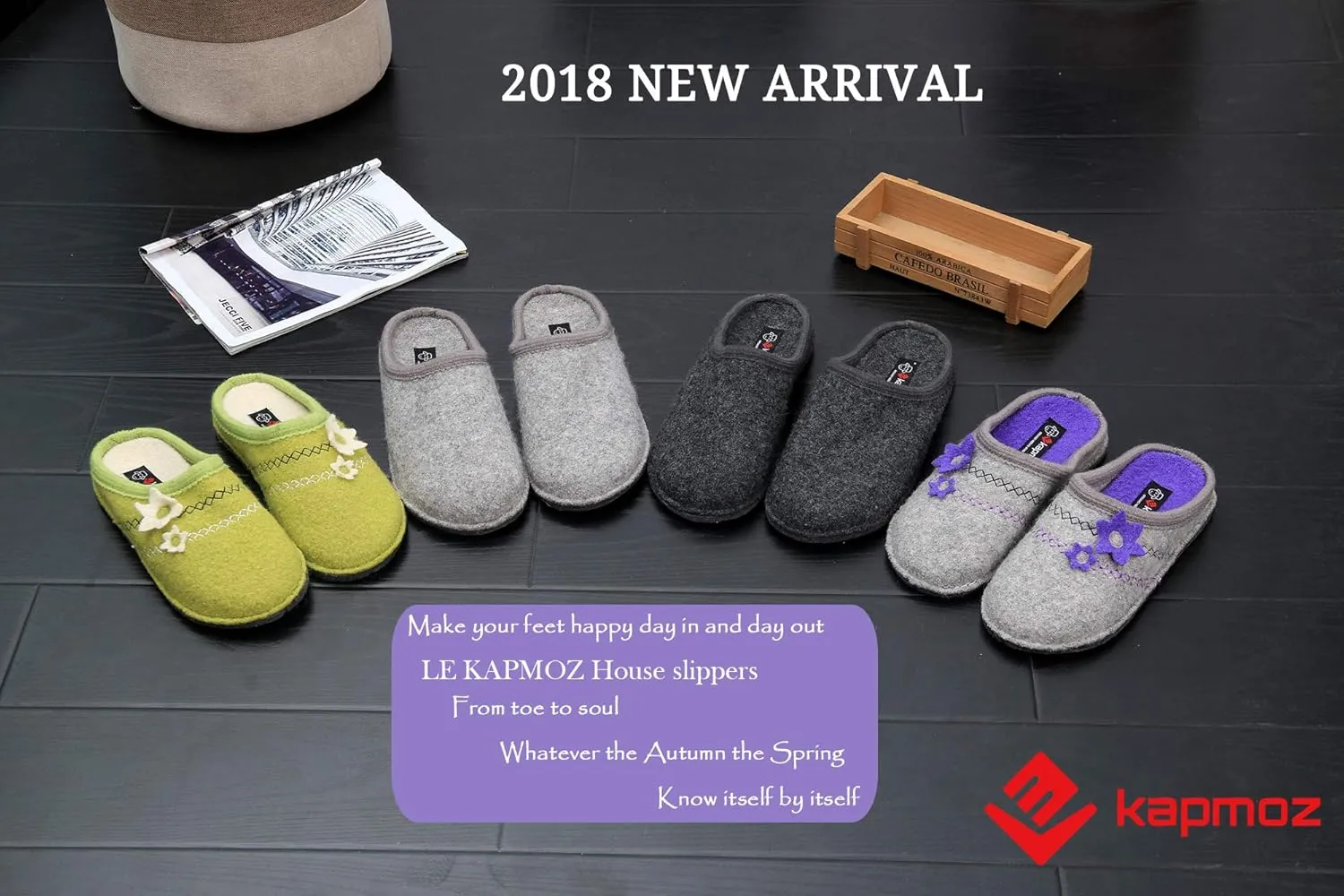 Women's Boiled Wool House Slippers Breathable Sweat Free Clog Slip on Mule Indoor/Outdoor Slipper