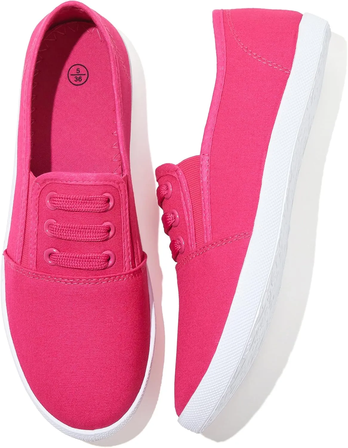 Women's Canvas Slip on Sneakers Casual Slip on Walking Shoes Womens Tennis Shoes Flat Dress Shoes Non Slip Work Shoes
