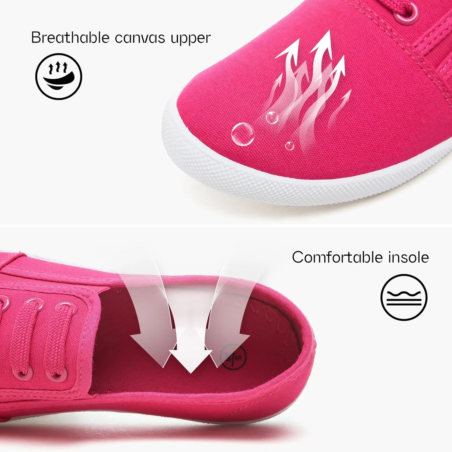 Women's Canvas Slip on Sneakers Casual Slip on Walking Shoes Womens Tennis Shoes Flat Dress Shoes Non Slip Work Shoes