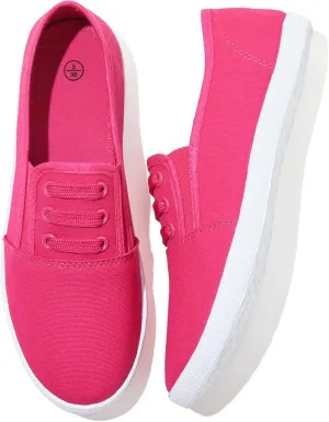 Women's Canvas Slip on Sneakers Casual Slip on Walking Shoes Womens Tennis Shoes Flat Dress Shoes Non Slip Work Shoes