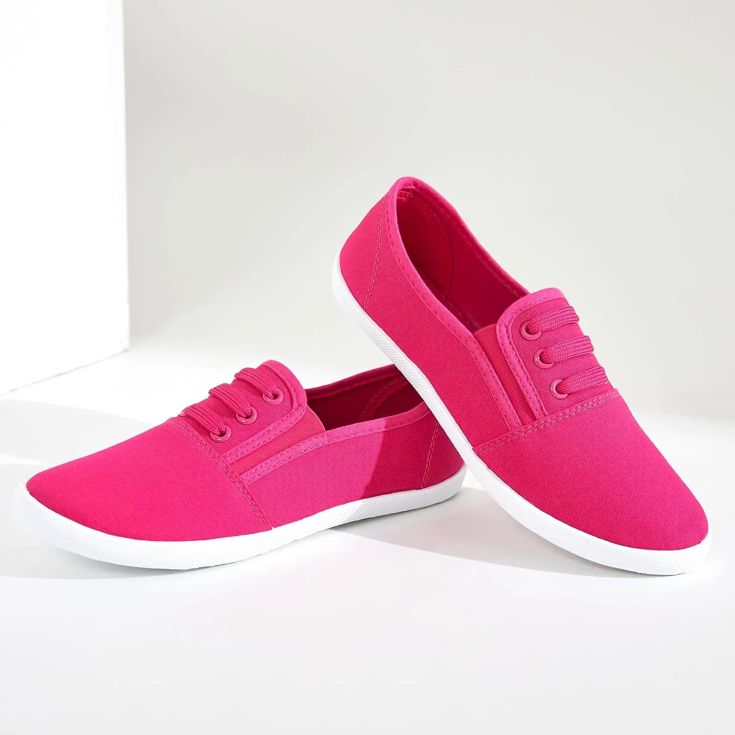 Women's Canvas Slip on Sneakers Casual Slip on Walking Shoes Womens Tennis Shoes Flat Dress Shoes Non Slip Work Shoes