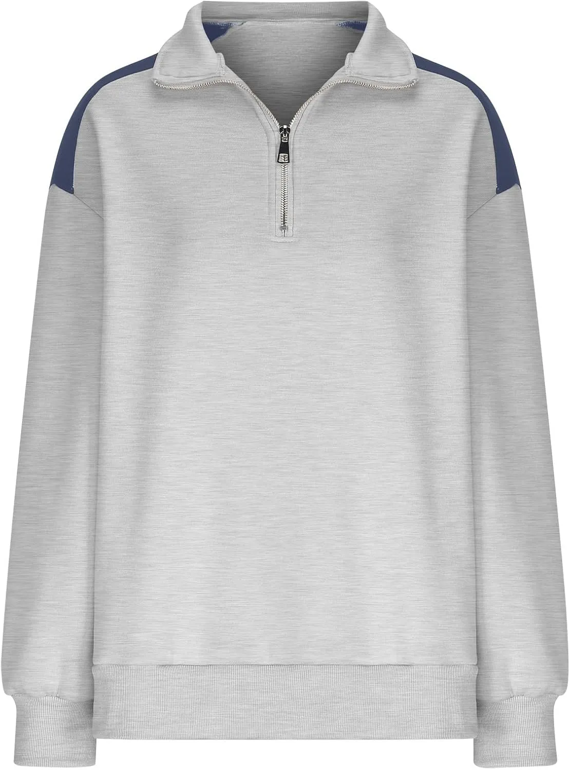 Women's Color Matching Sweatshirts Long Sleeve Hoodies Quarter Zip Fleece Pullover 2024 Fashion Casual Clothes