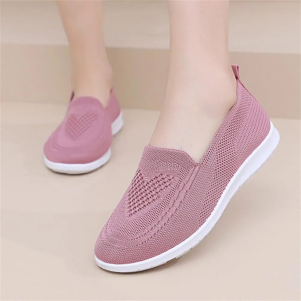Women's Comfortable Breathable Knitted Sneakers, Low Top Walking Shoes, Non-Slip Shoes，Slip On Orthopedic Sneakers