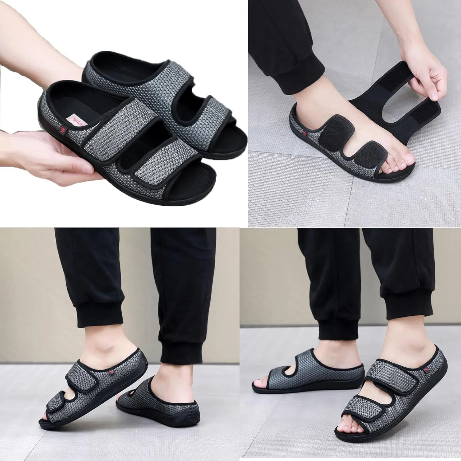 Women's Diabetic Shoes for Swollen Feet for Summer Freely Adjustable, Breathable, Cool, Soft Mesh Fabric Easy on and off
