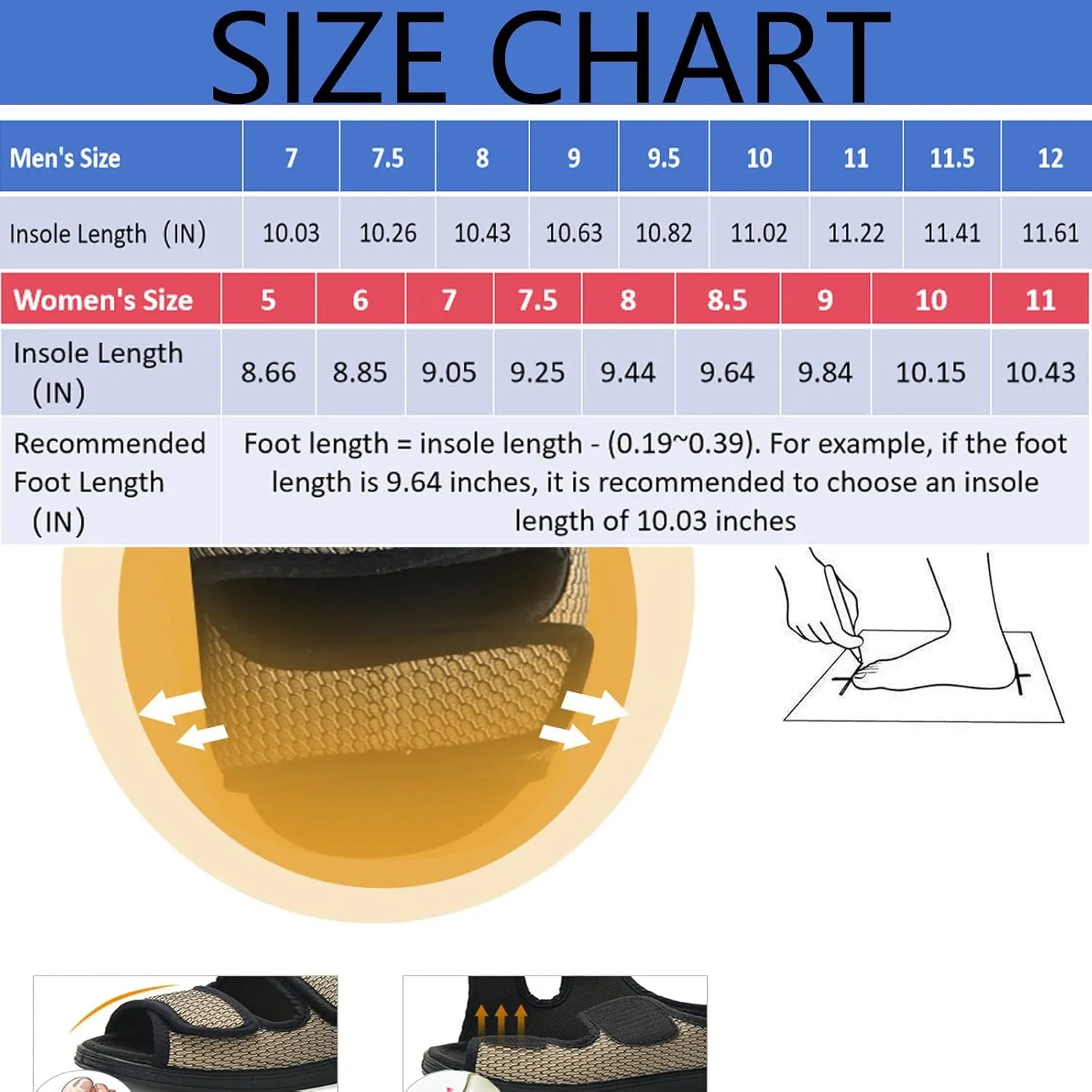 Women's Diabetic Shoes for Swollen Feet for Summer Freely Adjustable, Breathable, Cool, Soft Mesh Fabric Easy on and off