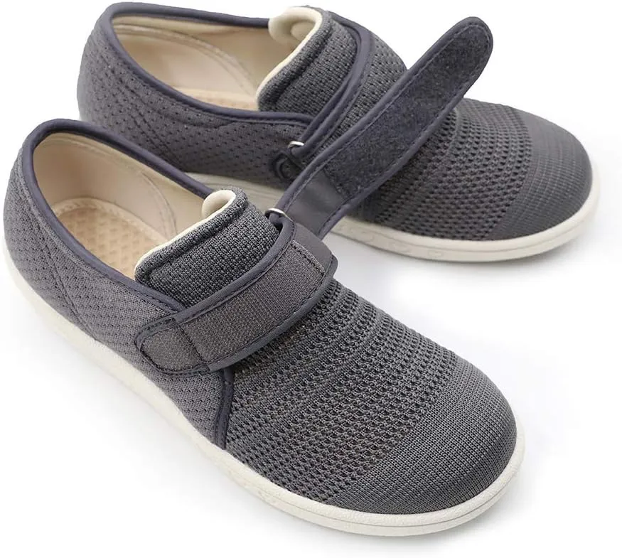 Womens Diabetic Walking Shoes Adjustable Outdoor Sneakers Recovery Easy On Off Strap Wide Width Slippers Comfort for Seniors Elderly Woman Swollen Feet, Edema, Foot Pain