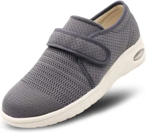 Womens Diabetic Walking Shoes Adjustable Outdoor Sneakers Recovery Easy On Off Strap Wide Width Slippers Comfort for Seniors Elderly Woman Swollen Feet, Edema, Foot Pain