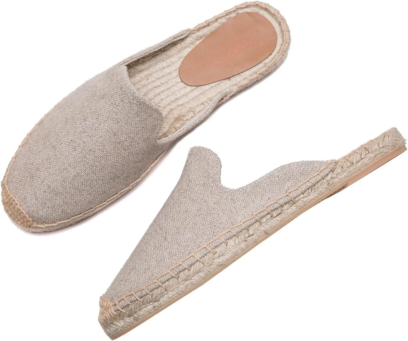 Womens Embroidery Espadrille Mules Flats - Fashion Flats Shoes Comfortable Mule Shoes Breathable Espadrilles Anti-Slip Slipper