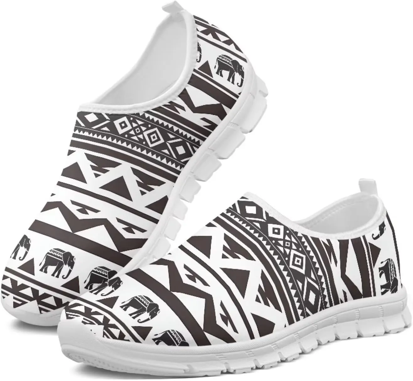 Women's Fashion Sneakers Slip On Walking Loafers Travel Shoes（White Sole）