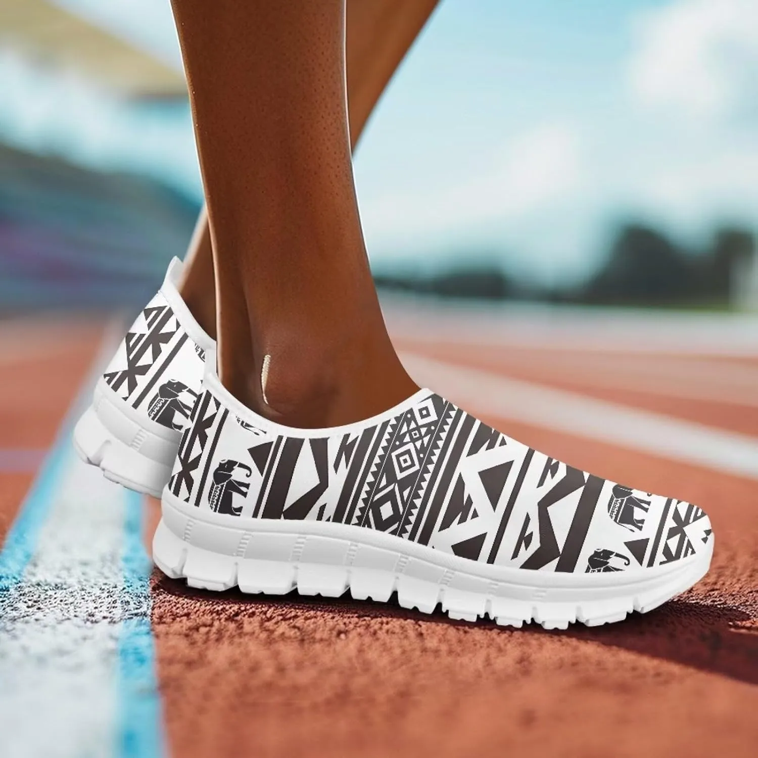 Women's Fashion Sneakers Slip On Walking Loafers Travel Shoes（White Sole）