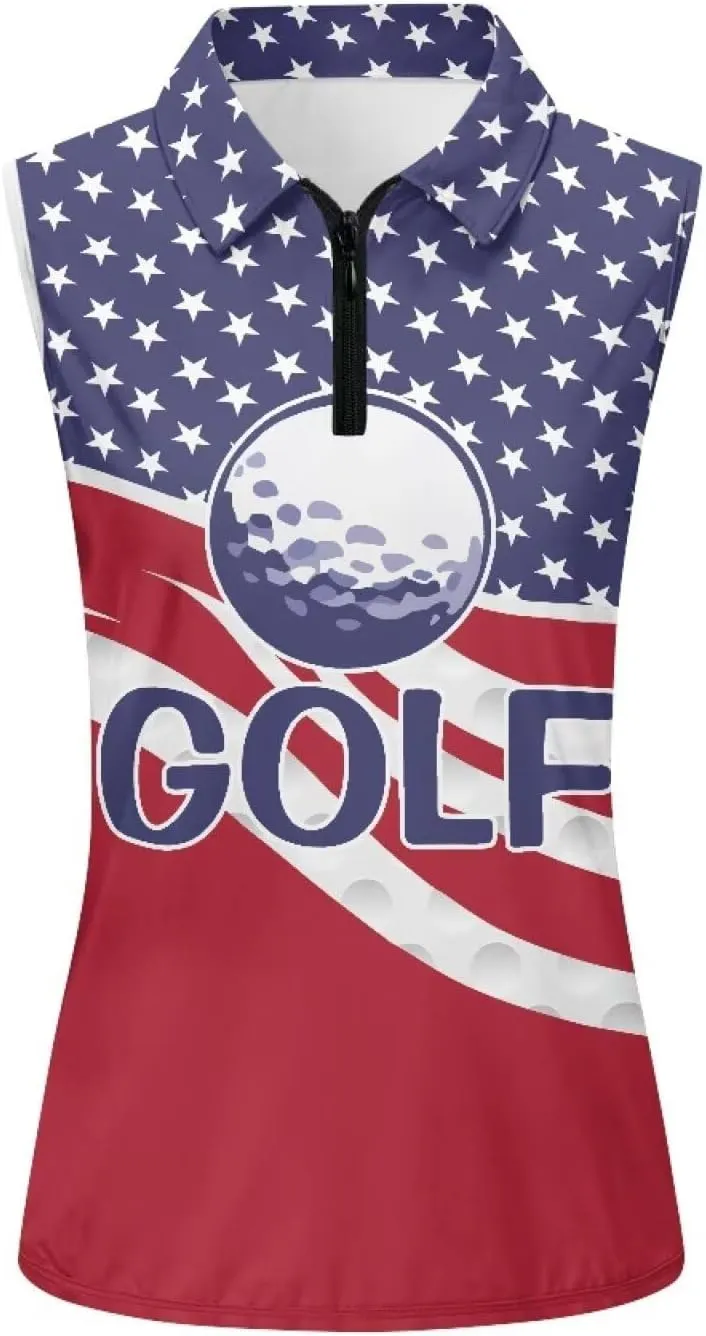 Women's Golf Shirt Short Sleeve Tennis Shirt Quarter Zip Golf Pullover Golf Polo Shirts Argyle Summer Dry Fit Tops UPF50 