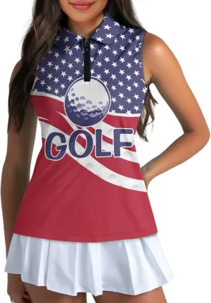 Women's Golf Shirt Short Sleeve Tennis Shirt Quarter Zip Golf Pullover Golf Polo Shirts Argyle Summer Dry Fit Tops UPF50 