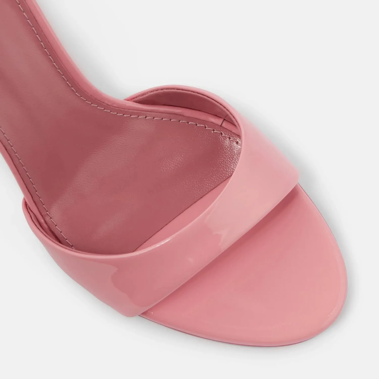 Womens Heeled Mules Round Peep Toe Stiletto High Heels Slip on Backless Summer Mules