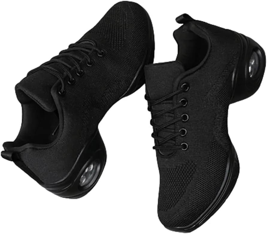 Women's Jazz Shoes Lace-up Sneakers Modern Dance Shoes Cushion Platform Walking Dance Shoes