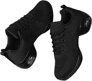 Women's Jazz Shoes Lace-up Sneakers Modern Dance Shoes Cushion Platform Walking Dance Shoes