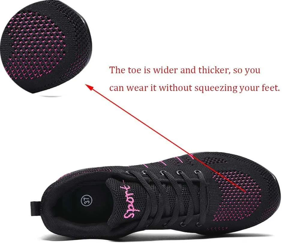 Women's Jazz Shoes Lace-up Sneakers Modern Dance Shoes Cushion Platform Walking Dance Shoes
