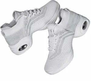 Women's Jazz Shoes Lace-up Sneakers Modern Dance Shoes Cushion Platform Walking Dance Shoes