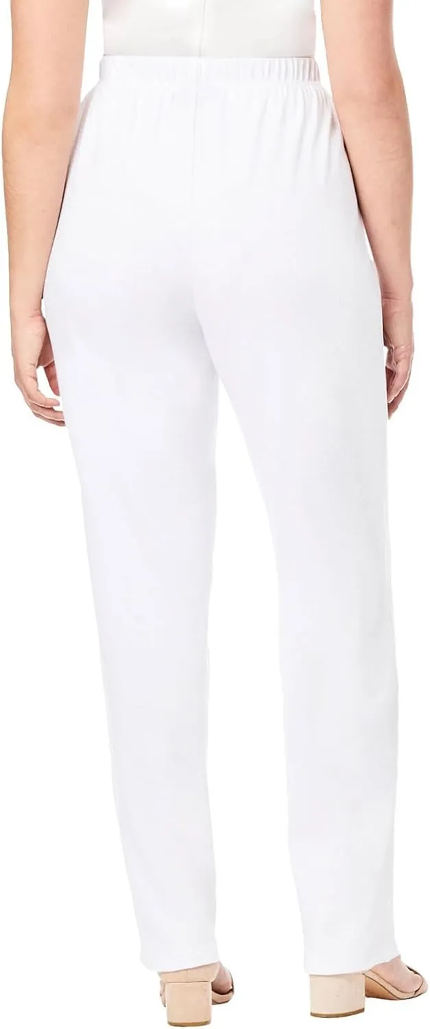 Women's Knit Pull on Sweatpants, Cotton Blend with Flat Front Waistband