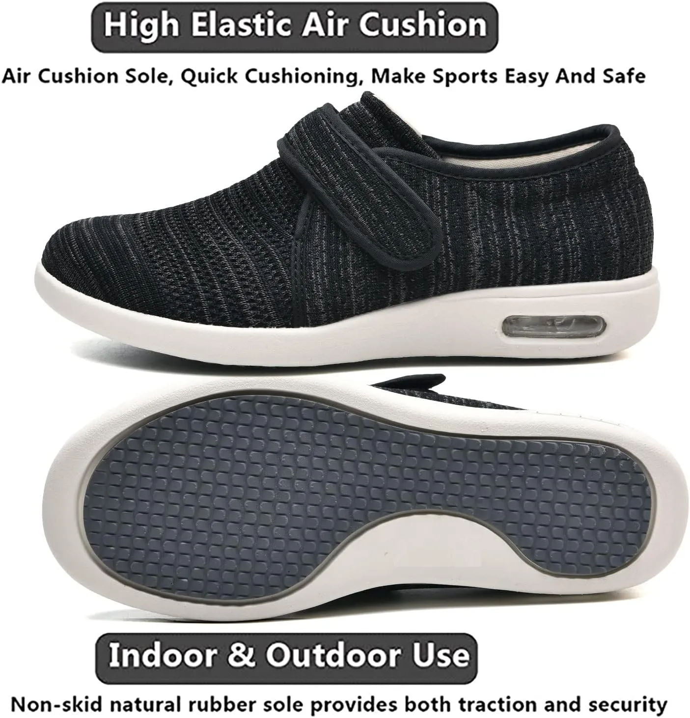 Women's Lightweight Diabetic Shoes Elderly Shoes Breathable Wide Walking Shoes Foot Swollen Shoes Non-Slip widening
