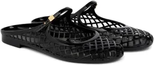 Women's Mary Jane Mules Breathable Jelly Slide Sandals Buckle Straps Cutout Fishnet Flats Comfortable Flat Beach Shoes