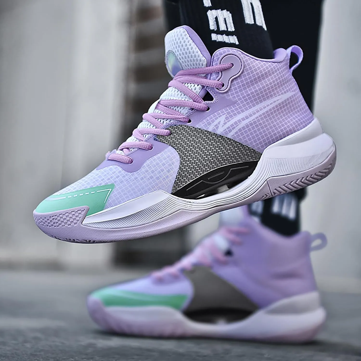 Womens Mens Basketball Shoes Fashion Athletic Sneakers Breathable Leightweight Non Slip High Top Outdoor Sport Shoe