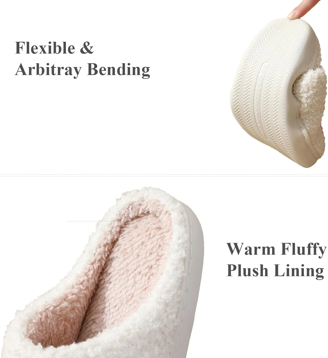 Womens Mens Slip on House Slippers Memory Foam Slippers Scuff Outdoor Indoor Warm Plush Bedroom Shoes