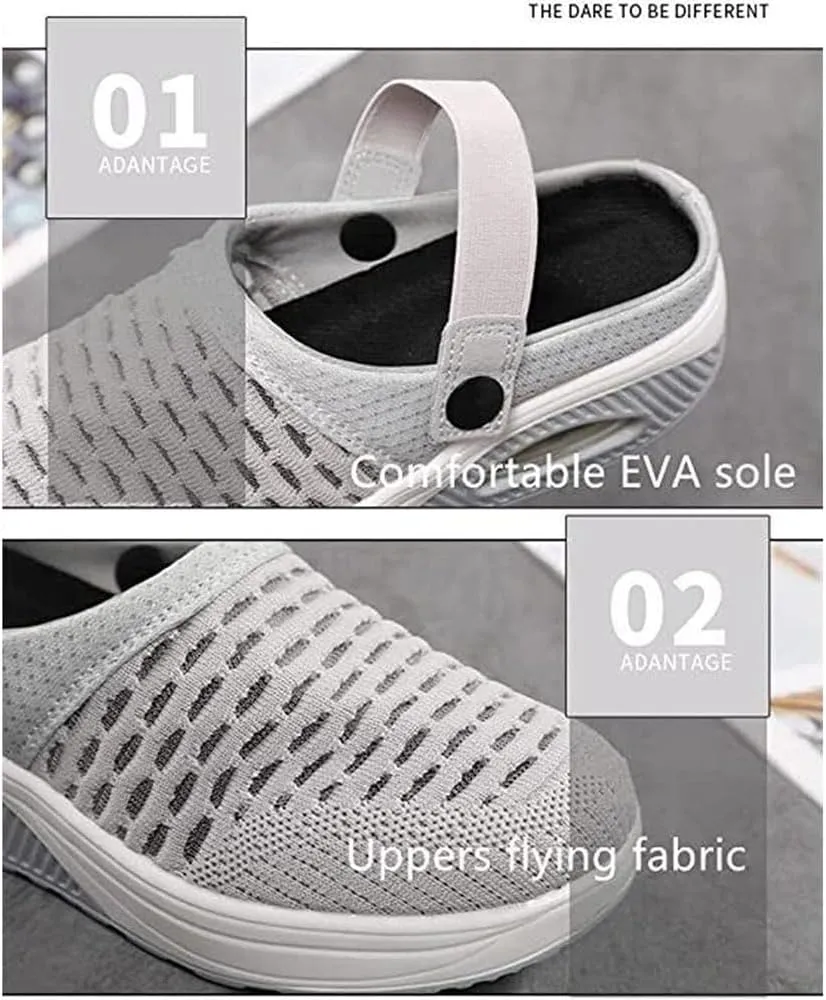 Women's Orthopedic Clogs with Air Cushion Support, Slip on Lightweight Beach Shoes Outdoor Slippers Walking Shoes