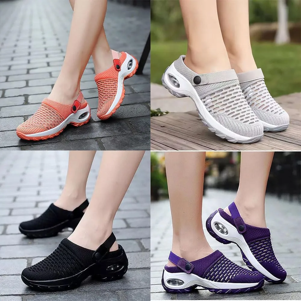 Women's Orthopedic Clogs with Air Cushion Support, Slip on Lightweight Beach Shoes Outdoor Slippers Walking Shoes