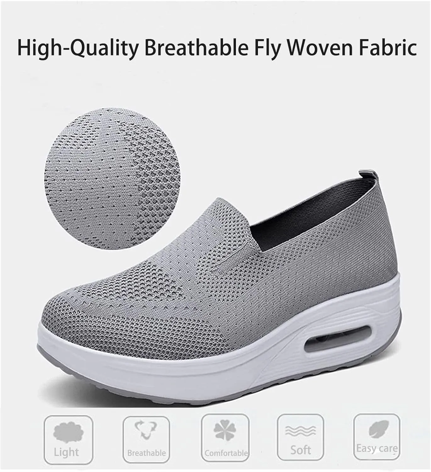 Women's Orthopedic Sneakers, 2023 New Air Cushion Non-Slip Walking Shoes, Breathable Mesh Platform Sneakers, Arch Support Orthopedic Stretch Shoes for Women
