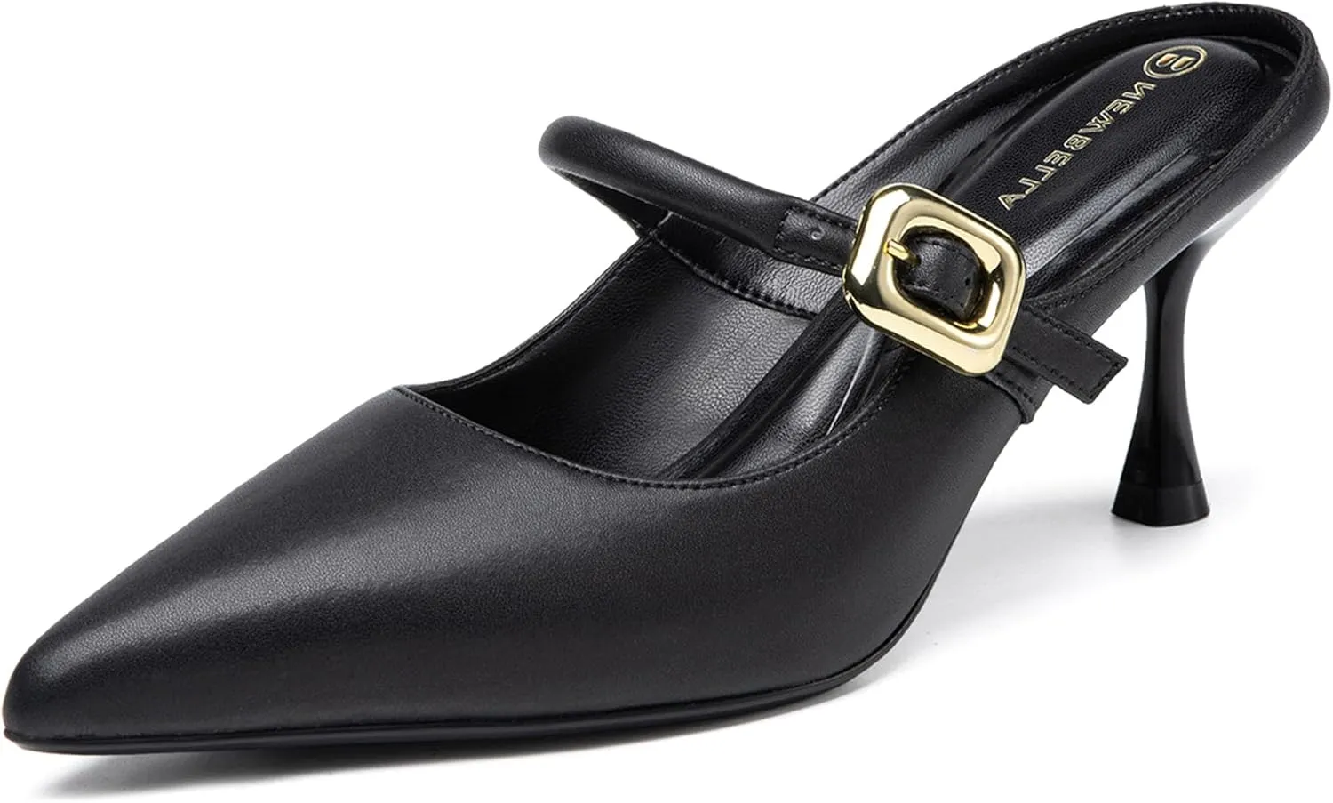 Women's Pointed Toe Heeled Mules, Knit Sandals, Slip-On Shoes
