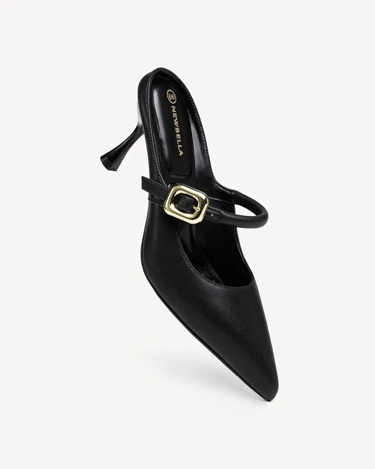 Women's Pointed Toe Heeled Mules, Knit Sandals, Slip-On Shoes