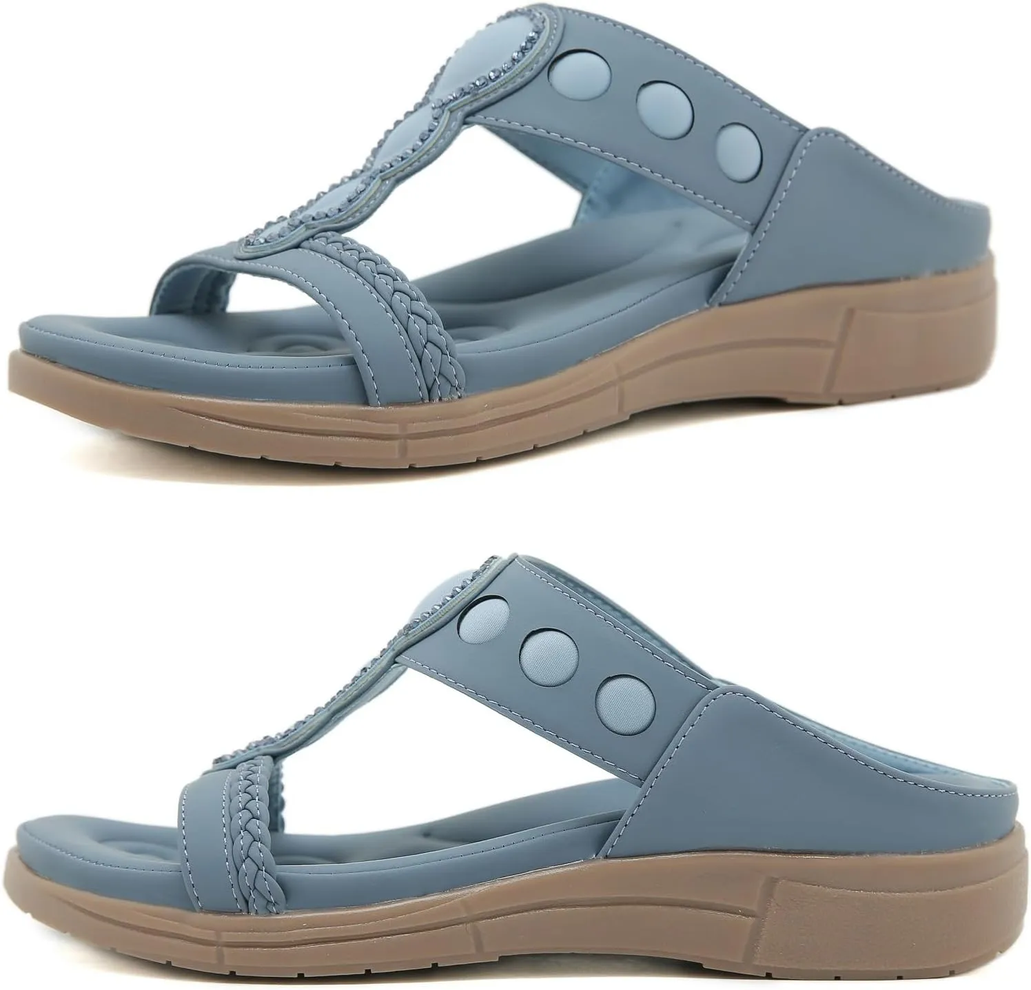 Womens Sandals Summer Bohemian Flat Sandals Dressy Casual Beach Sandal