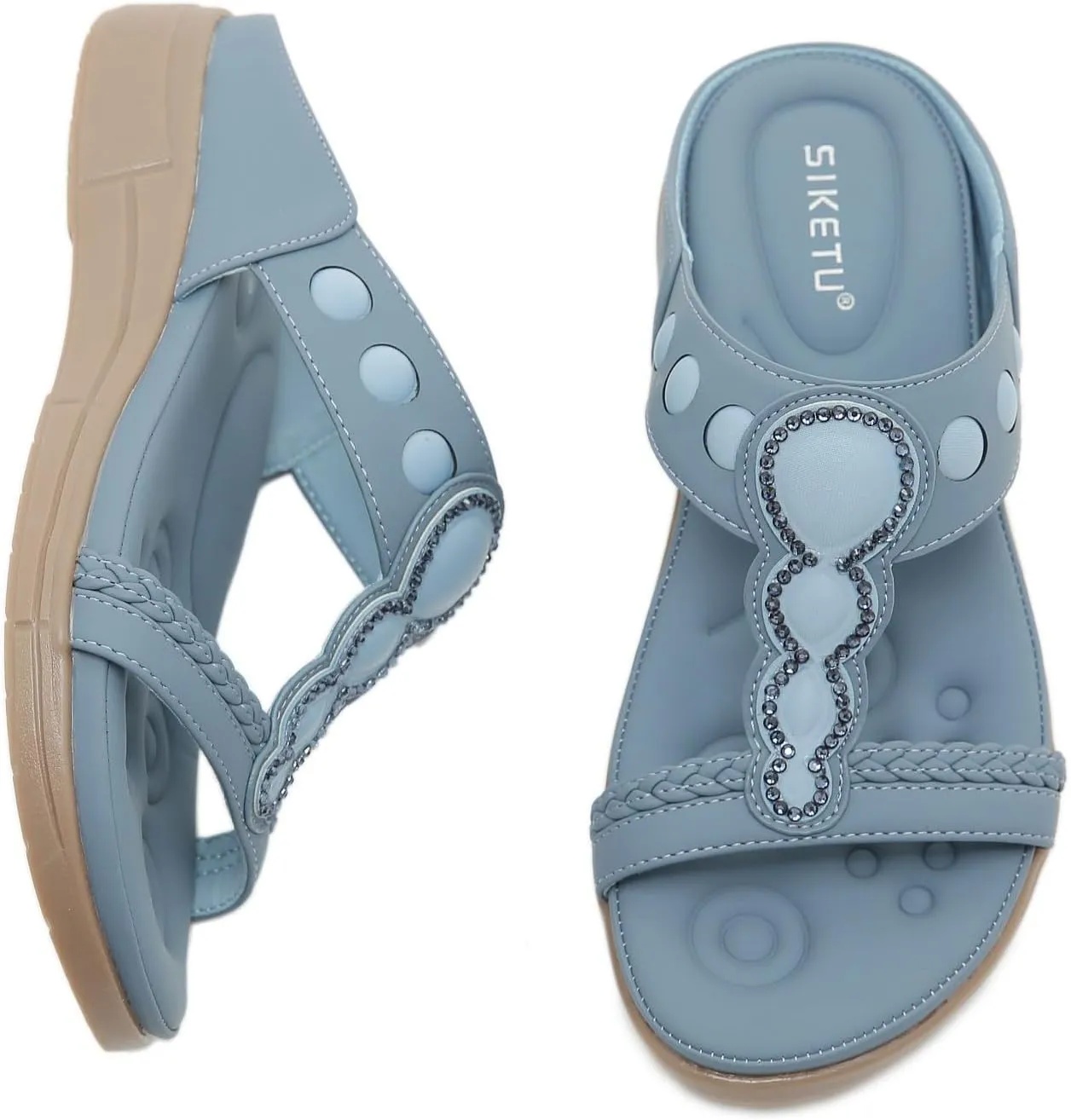 Womens Sandals Summer Bohemian Flat Sandals Dressy Casual Beach Sandal