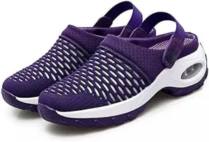 Women's Slip-On Mule Sneakers, Breathable Knit Casual Outdoor Walking Shoes, Soft and Comfortable Sports Sandals