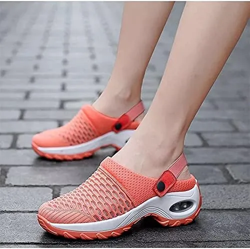 Women's Slip-On Mule Sneakers, Breathable Knit Casual Outdoor Walking Shoes, Soft and Comfortable Sports Sandals