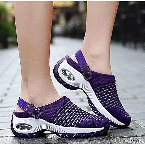 Women's Slip-On Mule Sneakers, Breathable Knit Casual Outdoor Walking Shoes, Soft and Comfortable Sports Sandals