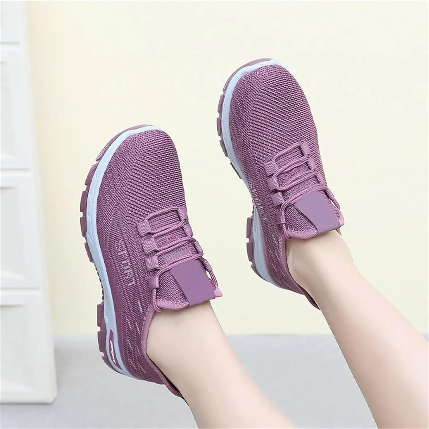 Womens Slip On Sneakers Non Slip Gym Workout Shoes Breathable Mesh Walking Sneakers Lightweight Tennis Fashion Sneaker Sports Workout Gym Shoes for Running Air Cushion Road Running Shoe