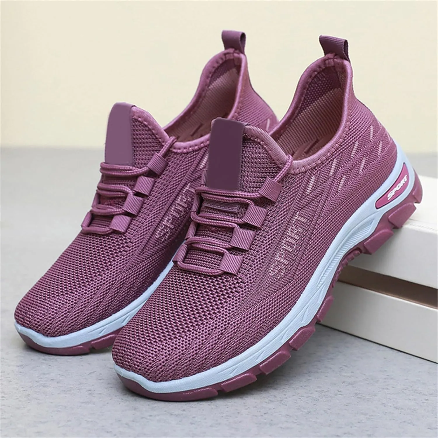 Womens Slip On Sneakers Non Slip Gym Workout Shoes Breathable Mesh Walking Sneakers Lightweight Tennis Fashion Sneaker Sports Workout Gym Shoes for Running Air Cushion Road Running Shoe