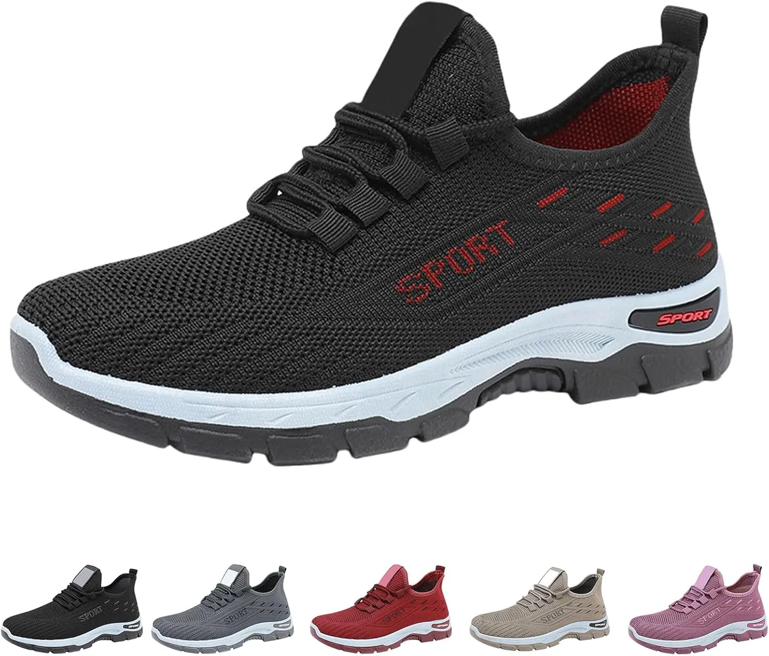 Womens Slip On Sneakers Non Slip Gym Workout Shoes Breathable Mesh Walking Sneakers Lightweight Tennis Fashion Sneaker Sports Workout Gym Shoes for Running Air Cushion Road Running Shoe