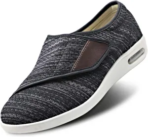 Womens Stylish Diabetic Shoes with Arch Support,Extra Wide Widths Walking Edema Sneakers Adjustable Strap Easy On/Off with 3 Pairs Insoles Replacement for Support Swollen Feet