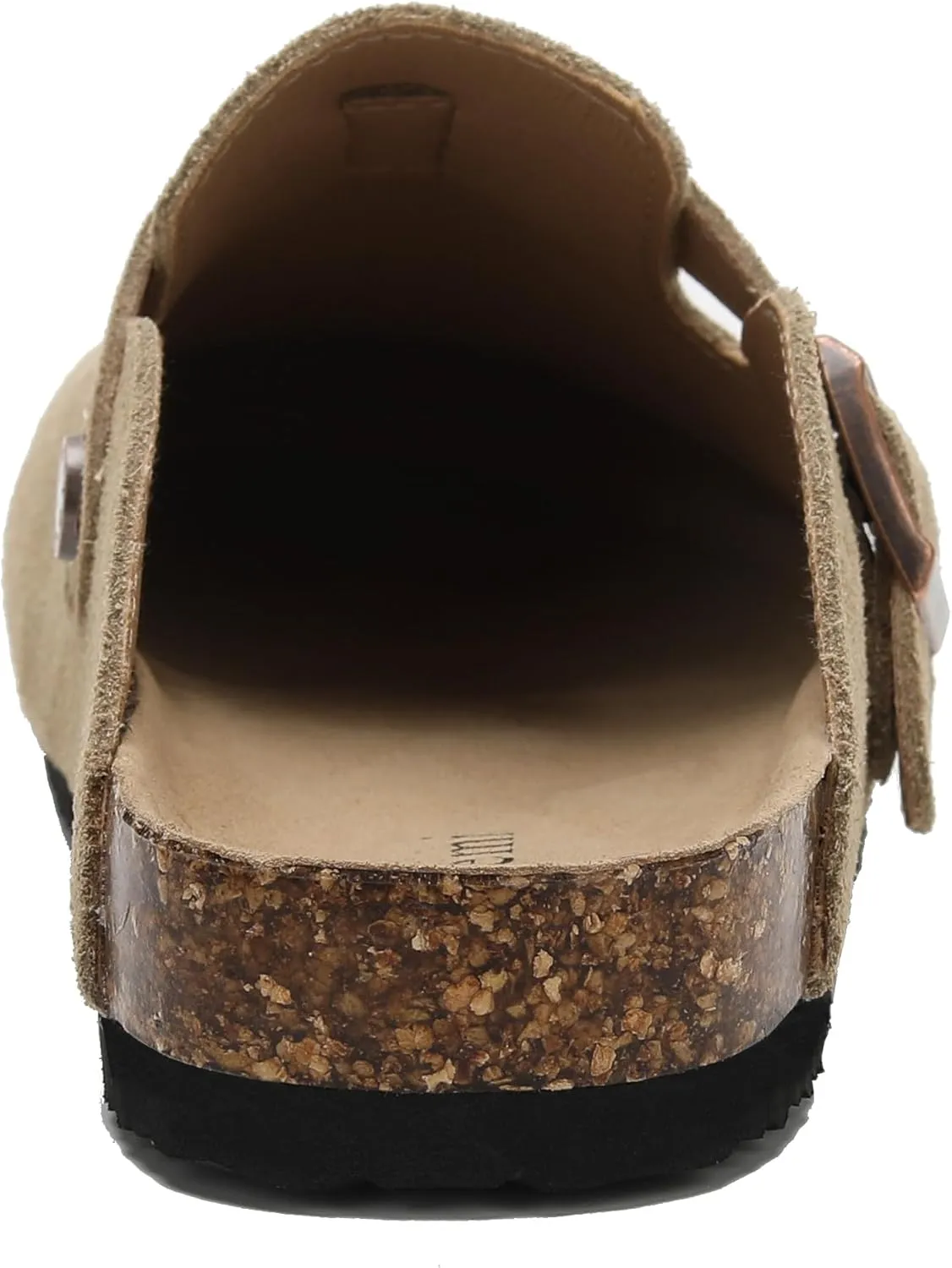 Women's Suede Clogs Men's Leather Mules Cork Footbed Sandals Slip-on Potato Shoes with Arch Support