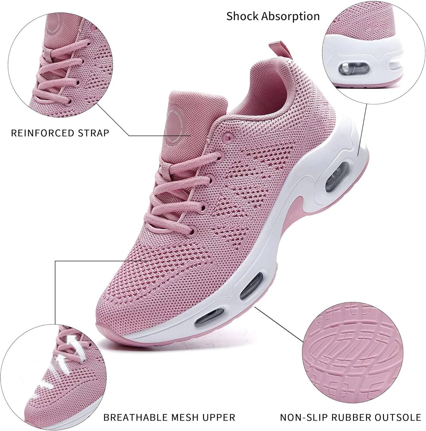 Womens Tennis Running Shoes Athletic Gym Walking Fashion Sneakers Breathable Lightweight Jogging Sport Shoe US Size 5.5-11