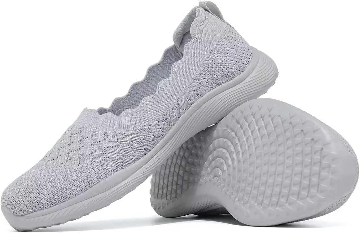 Womens Walking Shoes Slip on Loafer Sneakers Mesh Casual Ballet Flat Nurse Casual Dress Clothes Work Shoes