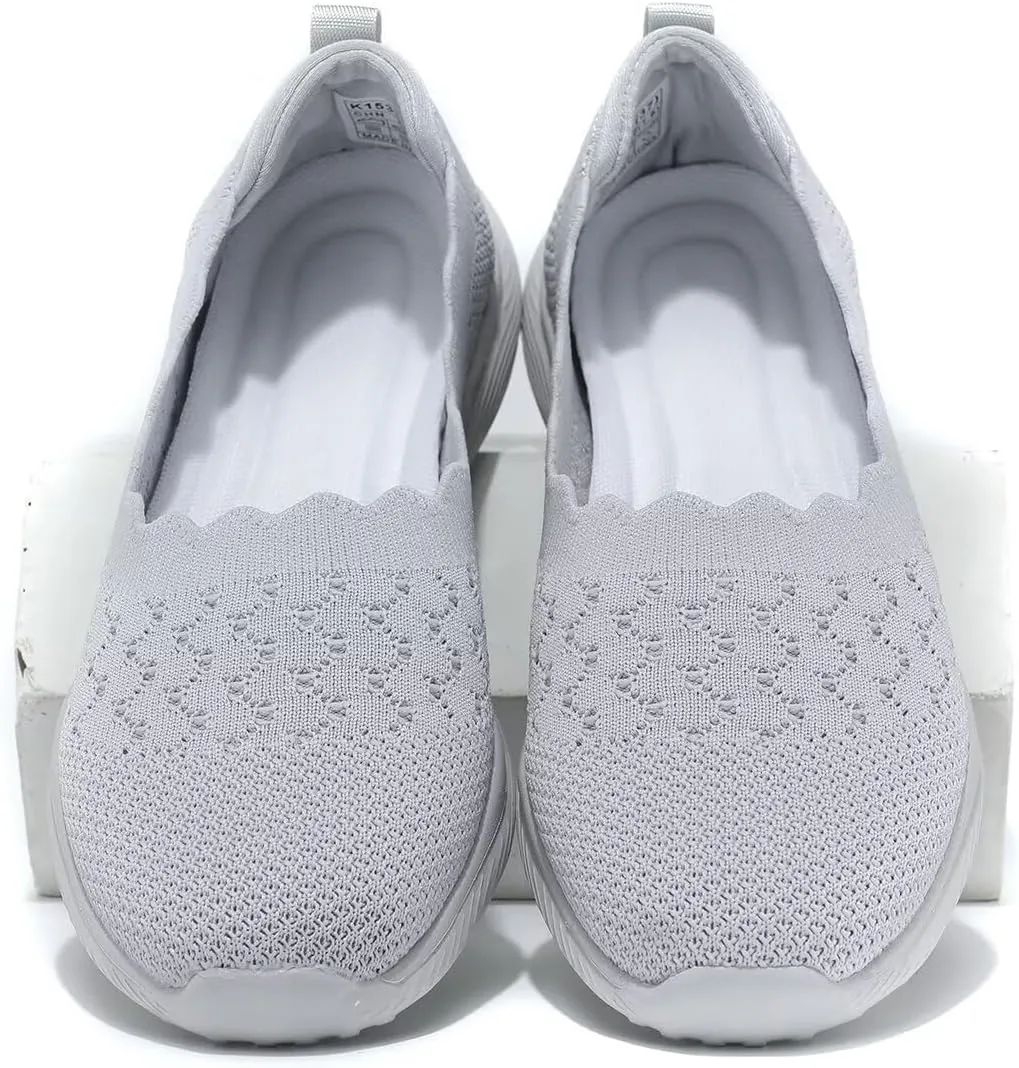 Womens Walking Shoes Slip on Loafer Sneakers Mesh Casual Ballet Flat Nurse Casual Dress Clothes Work Shoes