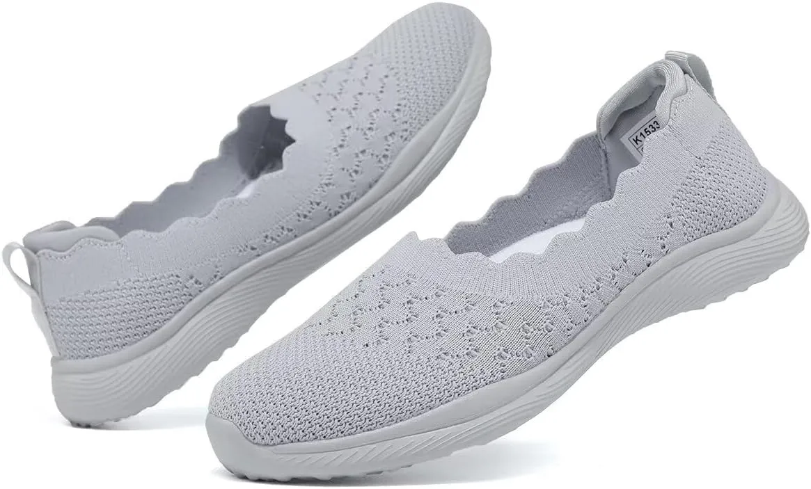 Womens Walking Shoes Slip on Loafer Sneakers Mesh Casual Ballet Flat Nurse Casual Dress Clothes Work Shoes