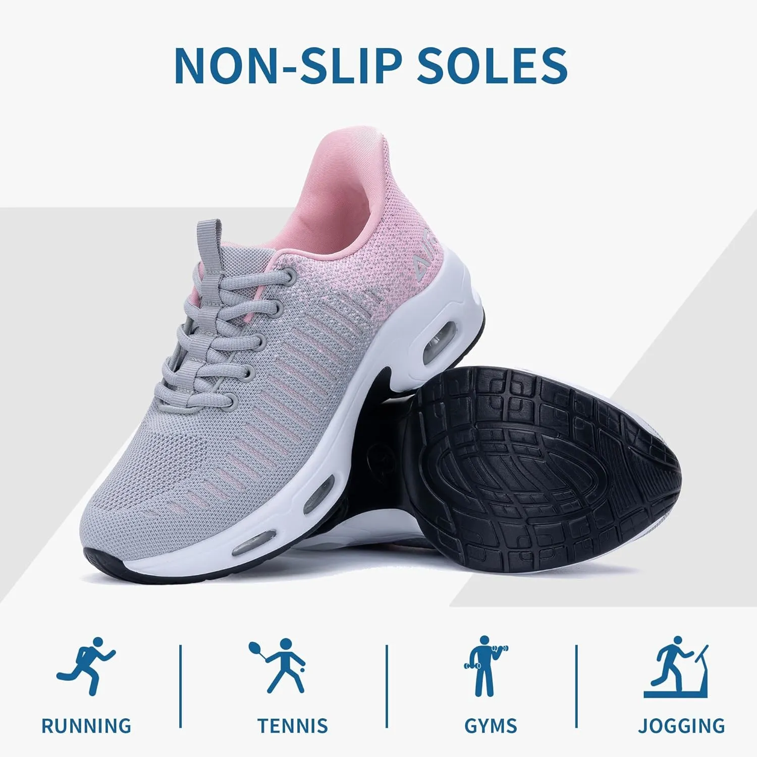 Women's Walking Shoes Slip On Sneakers, Easy Put On Air Tennis Shoes for Ladies