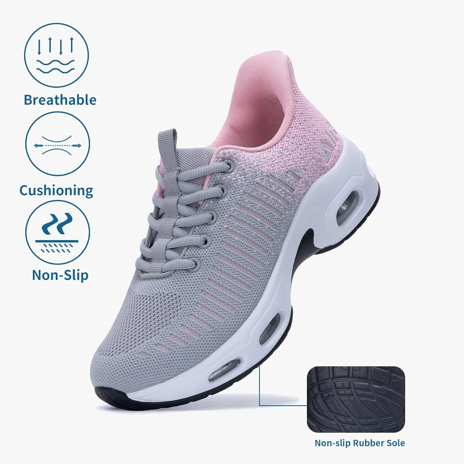 Women's Walking Shoes Slip On Sneakers, Easy Put On Air Tennis Shoes for Ladies