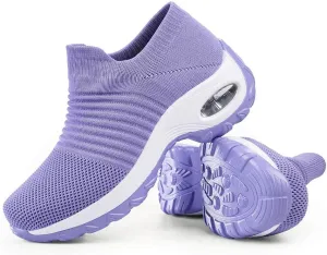 Women's Walking Shoes Sock Sneakers - Mesh Slip On Air Cushion Lady Girls Modern Jazz Dance Easy Shoes Platform Loafers